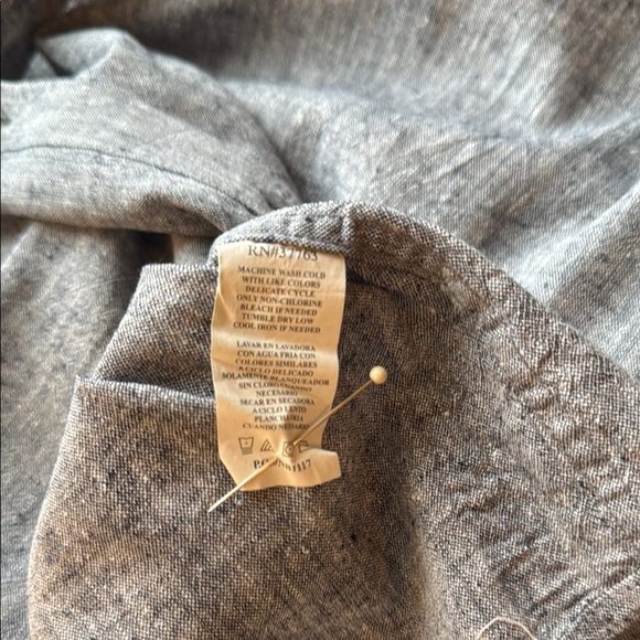 Perry Ellis Blue/Gray Casual Button Down Shirt with Textured Fabric - Picture 5 of 5